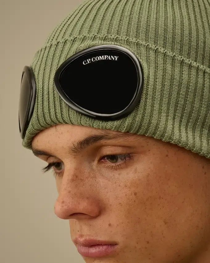 Berretto in cotone con motivo "Goggle"