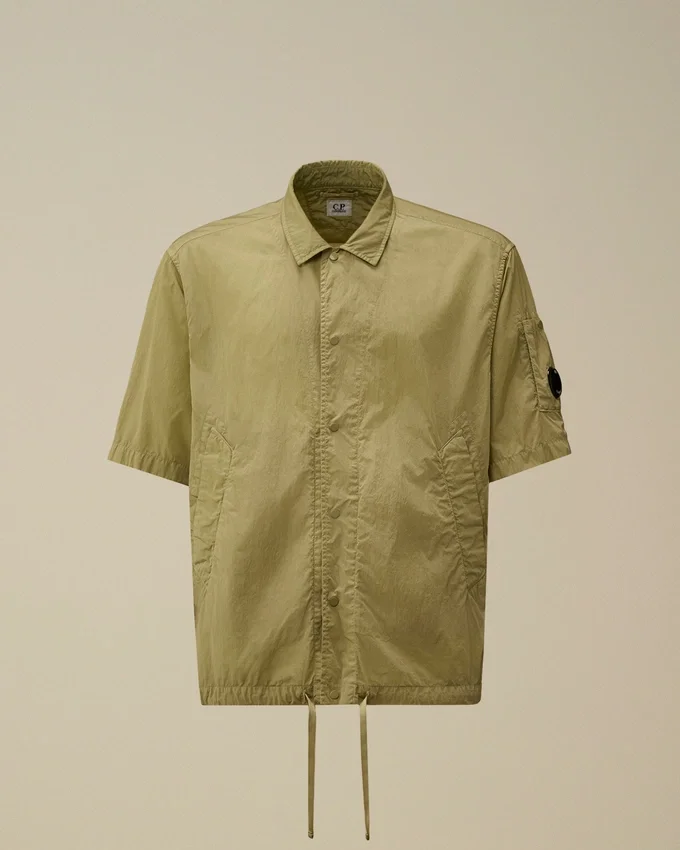 Camicia a maniche corte Chrome-R con motivo a lenti