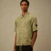 Camicia a maniche corte Chrome-R con motivo a lenti