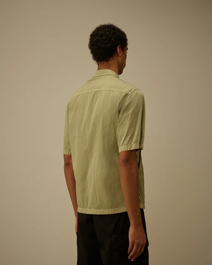 Camicia a maniche corte Chrome-R con motivo a lenti