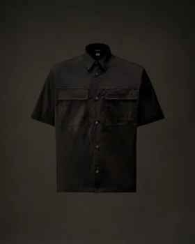 Camicia a maniche corte con bottoni in gabardina della Metropolis Series