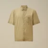 Camicia a maniche corte con bottoni in mussola leggera