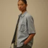 Camicia a maniche corte con zip 50 Fili