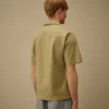 Camicia a maniche corte dal taglio squadrato in popeline