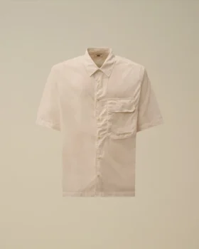 Camicia a maniche corte in popeline