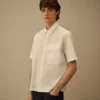 Camicia a maniche corte in popeline