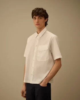 Camicia a maniche corte in popeline