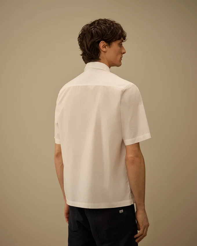 Camicia a maniche corte in popeline