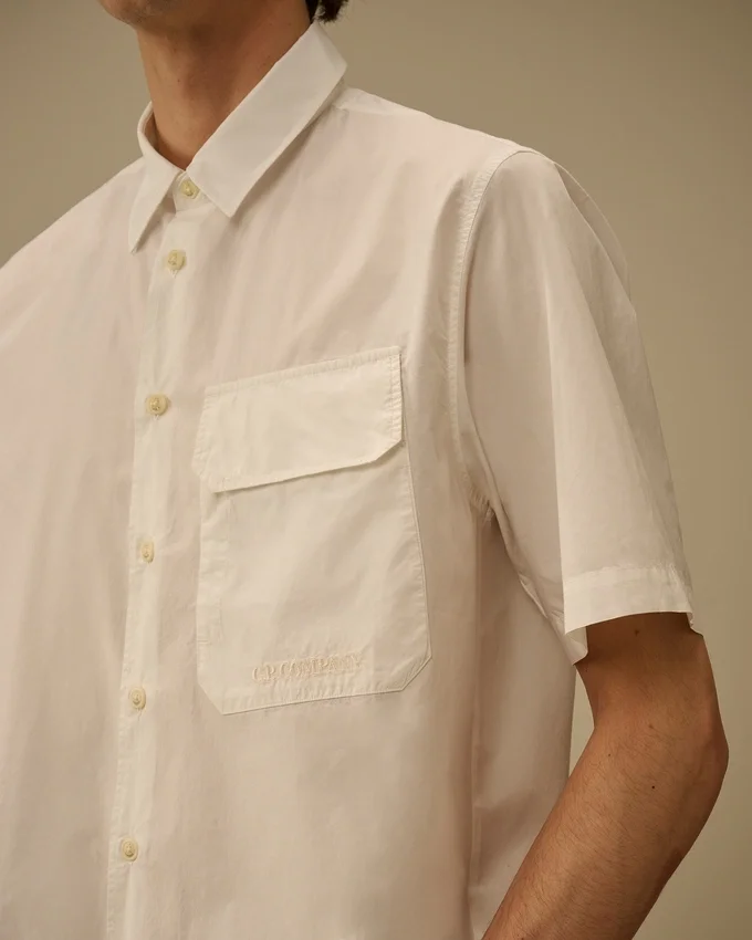 Camicia a maniche corte in popeline