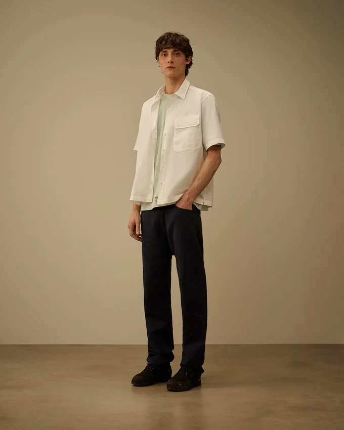 Camicia a maniche corte in popeline