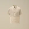 Camicia a maniche corte in popeline di cotone U16 con bottoni e lente
