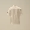Camicia a maniche corte in popeline di cotone U16 con bottoni e lente