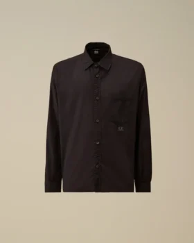 Camicia a maniche lunghe con bottoni in mussola leggera