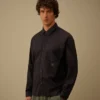 Camicia a maniche lunghe con bottoni in mussola leggera
