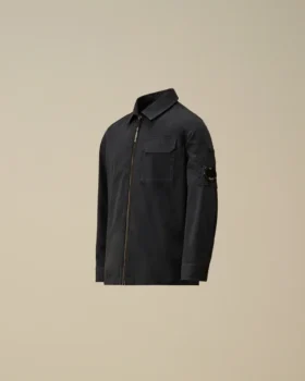 Camicia a maniche lunghe con zip in gabardina di cotone U16