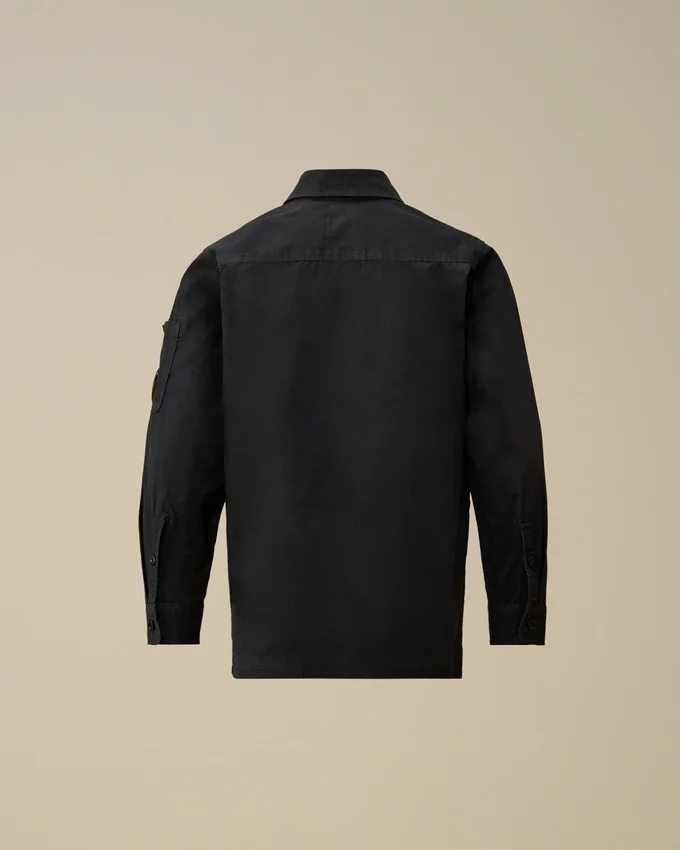 Camicia a maniche lunghe con zip in gabardina di cotone U16