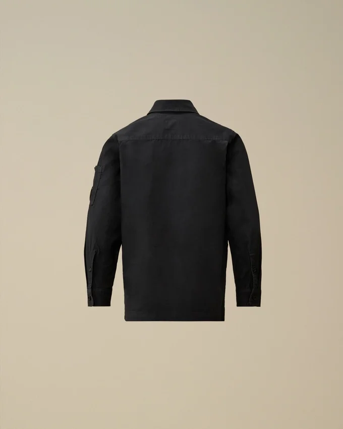 Camicia a maniche lunghe con zip in gabardina di cotone U16
