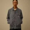 Camicia a maniche lunghe in chambray con zip