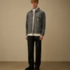 Camicia a maniche lunghe in chambray con zip