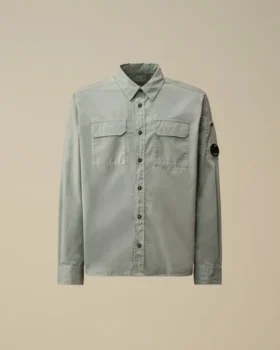 Camicia a maniche lunghe in gabardina biologica Lens