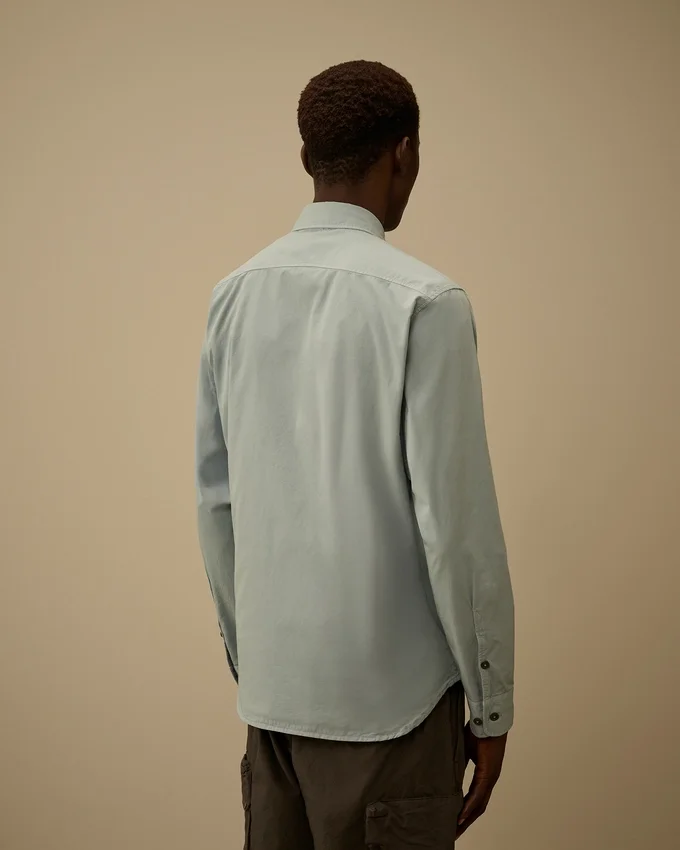 Camicia a maniche lunghe in gabardina biologica Lens