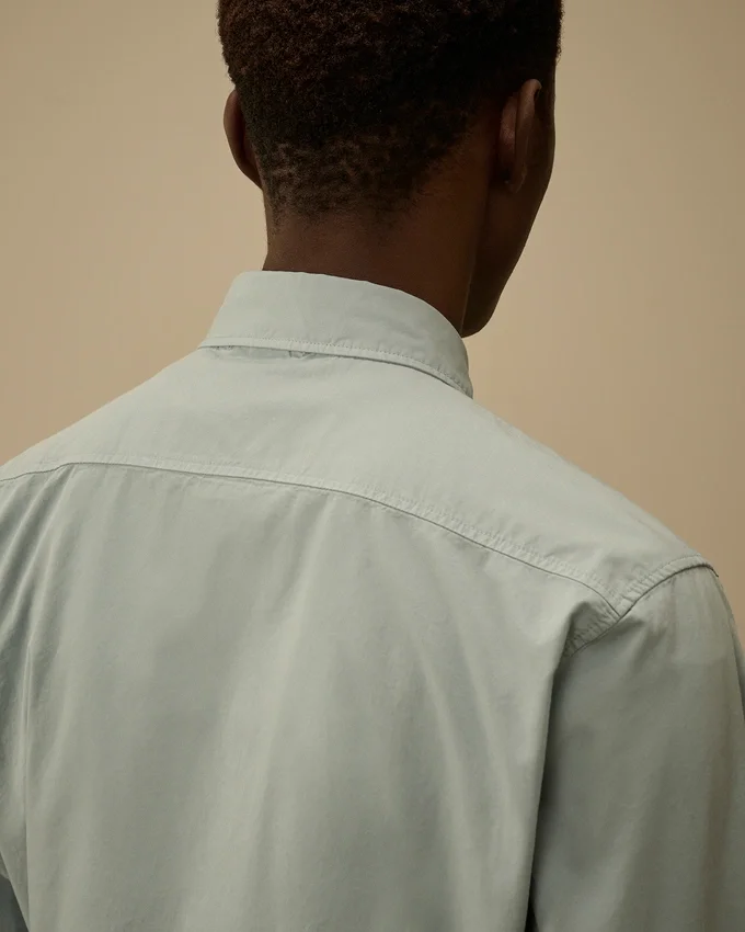 Camicia a maniche lunghe in gabardina biologica Lens