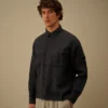 Camicia a maniche lunghe in lino con bottoni Lens