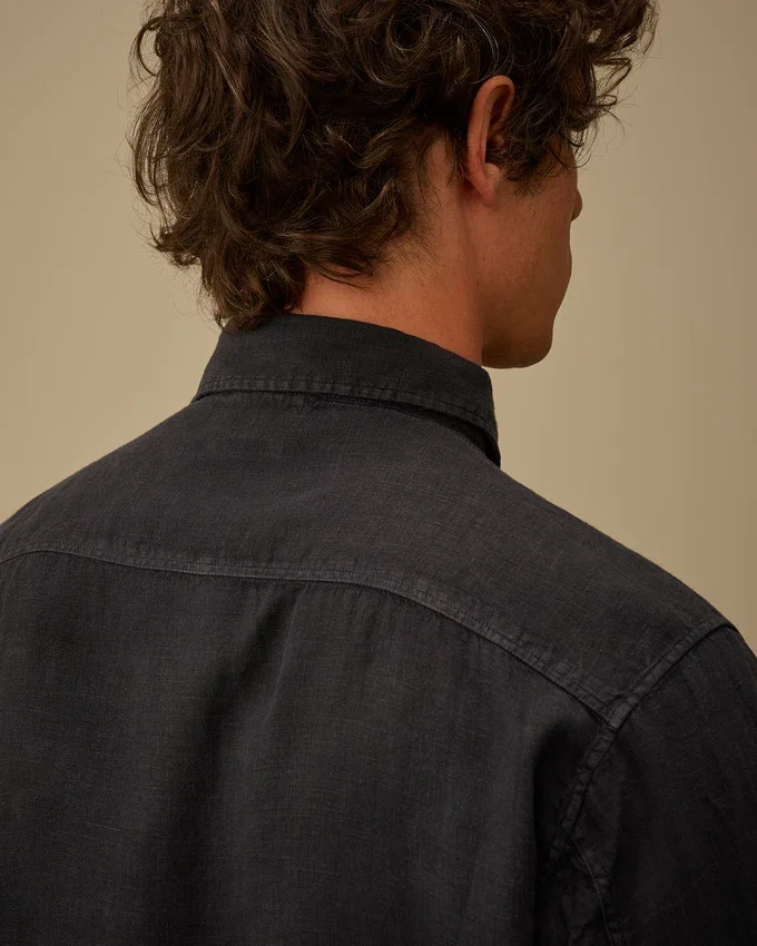 Camicia a maniche lunghe in lino con bottoni Lens
