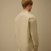 Camicia a maniche lunghe in popeline con bottoni a forma di lente