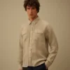 Camicia in lino a maniche lunghe con bottoni