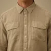 Camicia in lino a maniche lunghe con bottoni