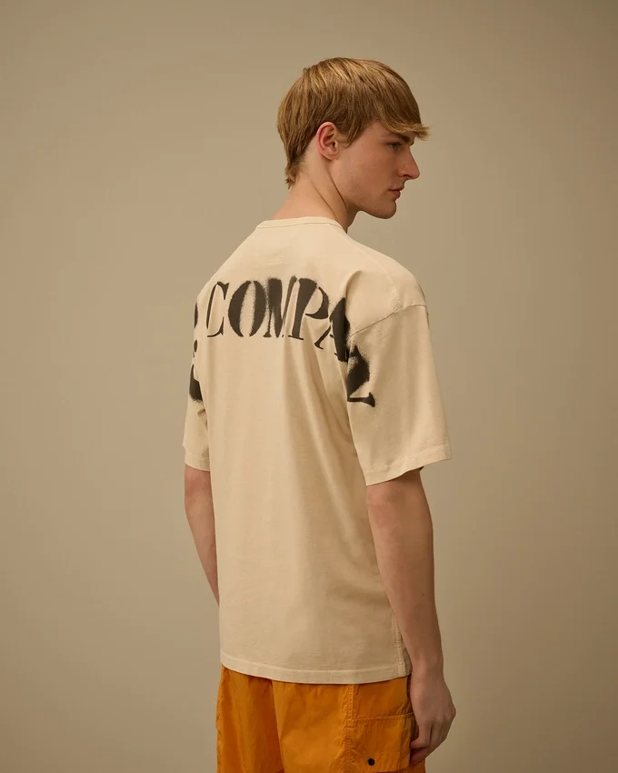 Camicie a maniche corte in jersey 1020 con stampa a stencil