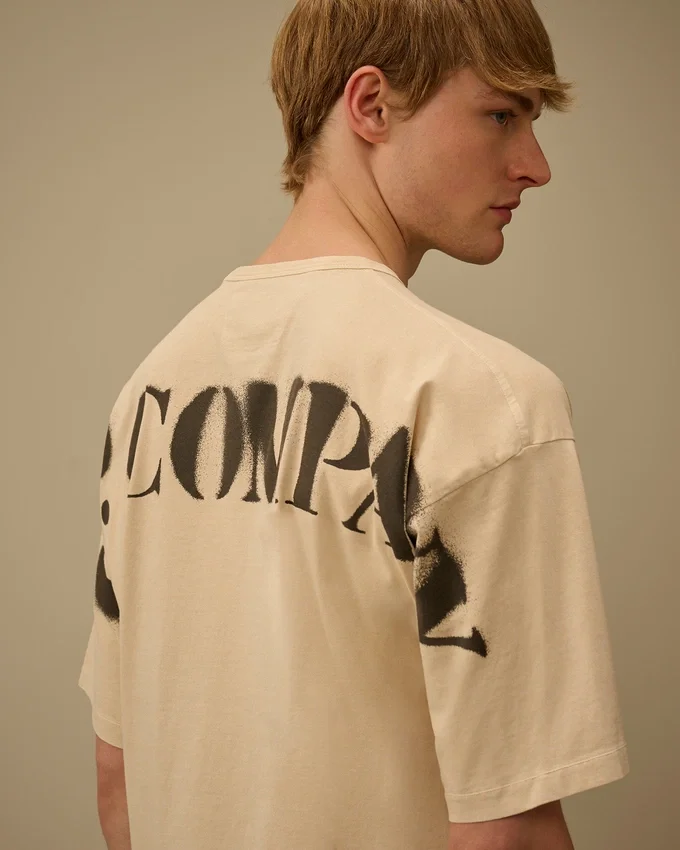 Camicie a maniche corte in jersey 1020 con stampa a stencil
