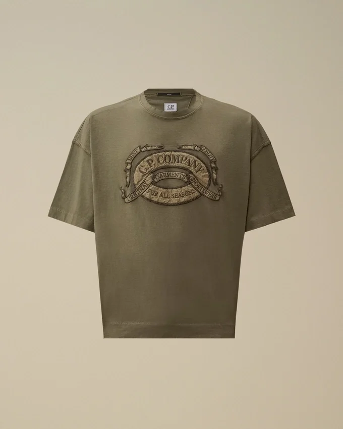 Camicie a maniche corte in jersey 20/1 con logo squadrato
