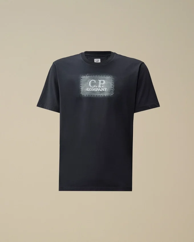 Camicie a maniche corte in jersey 24/1 con etichetta con logo
