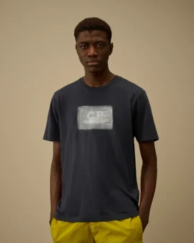 Camicie a maniche corte in jersey 24/1 con etichetta con logo