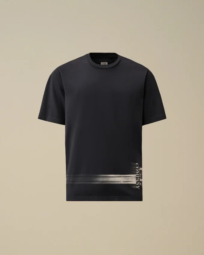 Camicie a maniche corte in jersey 24/1 con logo sul fondo