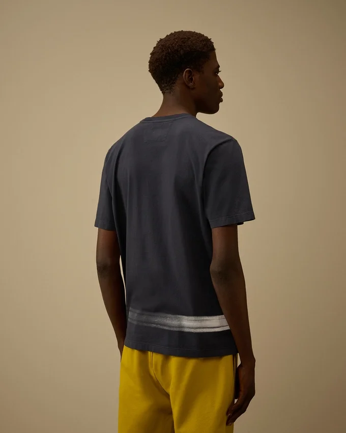 Camicie a maniche corte in jersey 24/1 con logo sul fondo