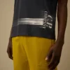 Camicie a maniche corte in jersey 24/1 con logo sul fondo