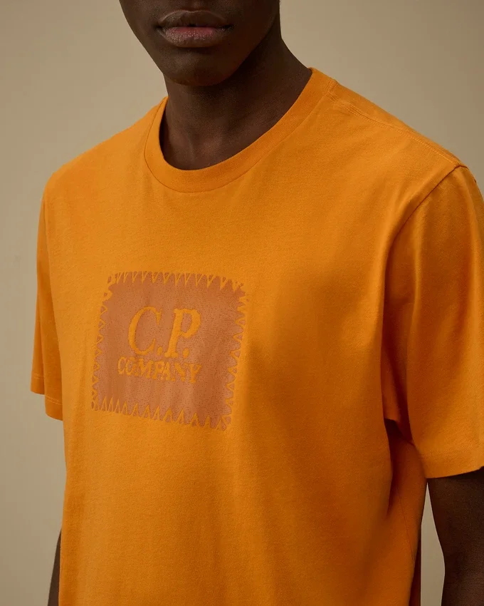 Camicie a maniche corte in jersey 30/1 con etichetta con logo