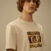 Camicie a maniche corte in jersey 30/1 con logo sbiadito