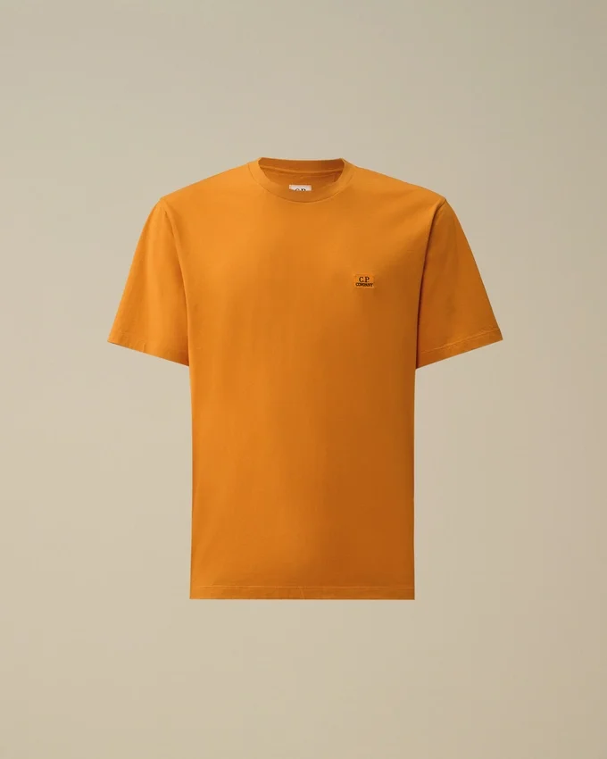 Camicie a maniche corte in jersey 30/1 con toppa con logo