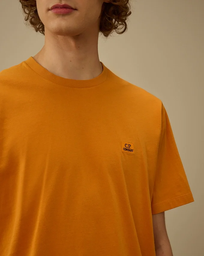 Camicie a maniche corte in jersey 30/1 con toppa con logo