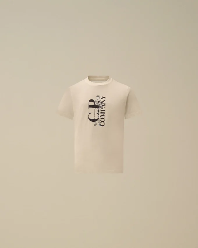 Camicie a maniche corte in jersey di cotone 30/1 U16 con logo