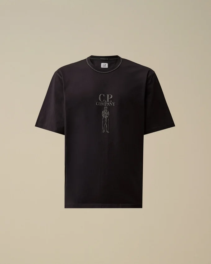Camicie con logo a maniche corte in jersey mercerizzato 30/2 ritorto