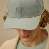 Cappellino con logo in gabardina