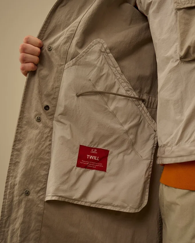 Cappotto da auto con lenti in twill a coda di pesce