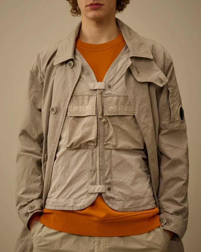 Cappotto da auto con lenti in twill a coda di pesce