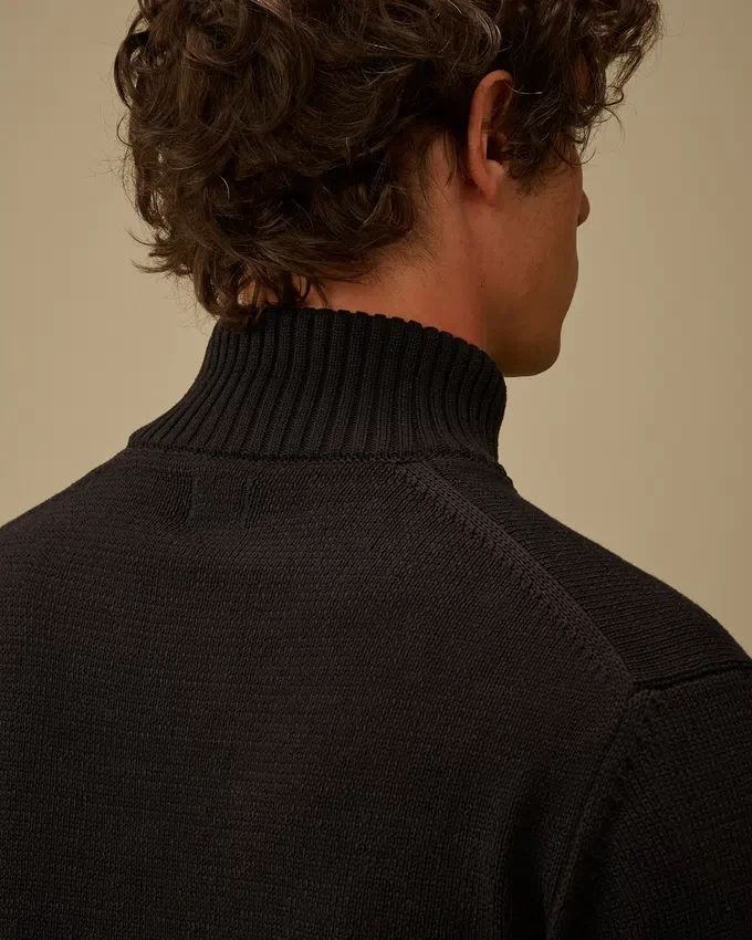 Cardigan compatto in cotone con zip