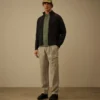 Cardigan compatto in cotone con zip